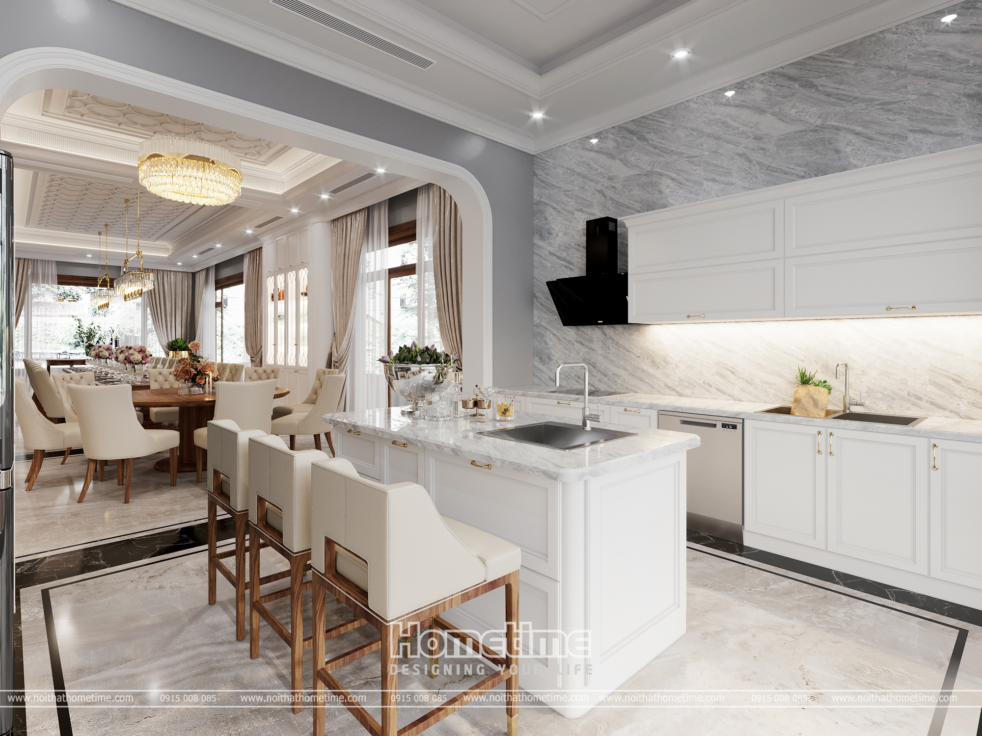 Bếp tân cổ điển tiện nghi