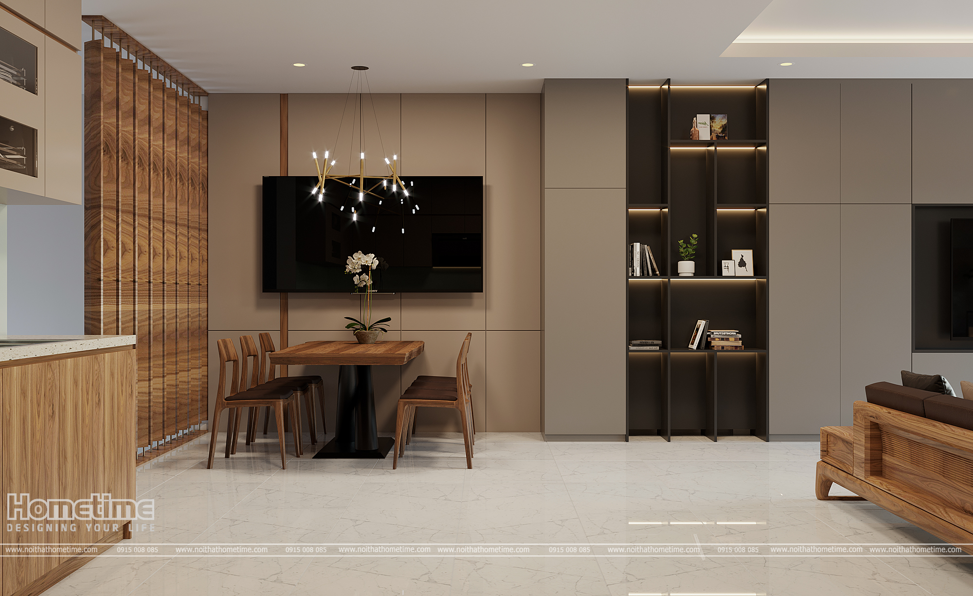 Bàn ăn chất liệu gỗ đồng bộ