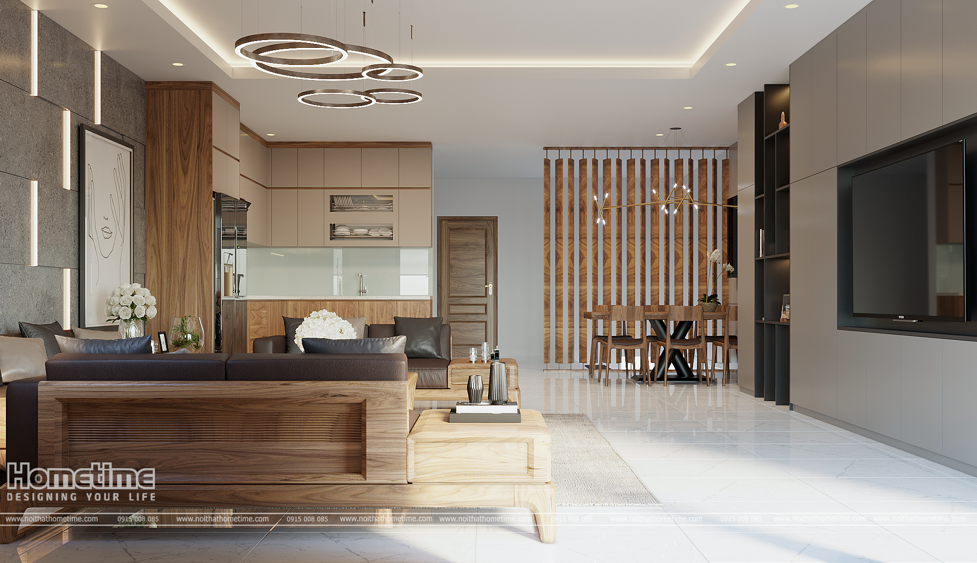 Bếp laminate chữ L tiện nghi