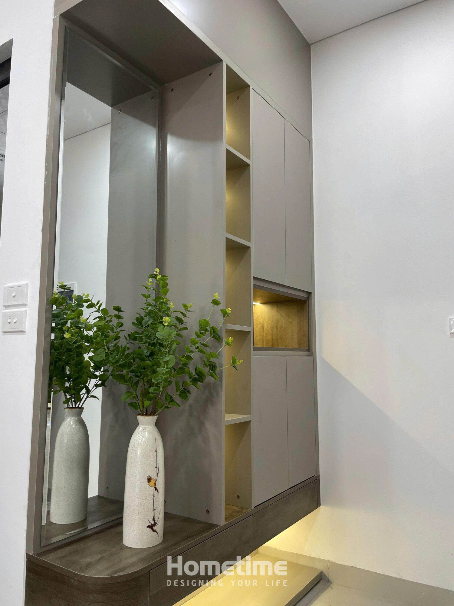 Nội thất chung cư 67m2- Hoàn thiện tủ giày