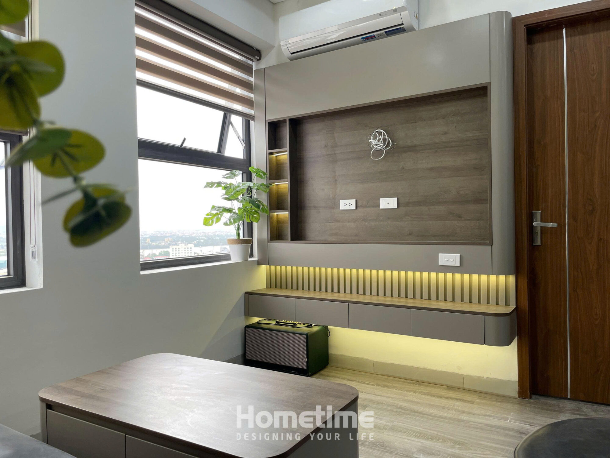 Nội thất chung cư 67m2- Hoàn thiện vách tivi