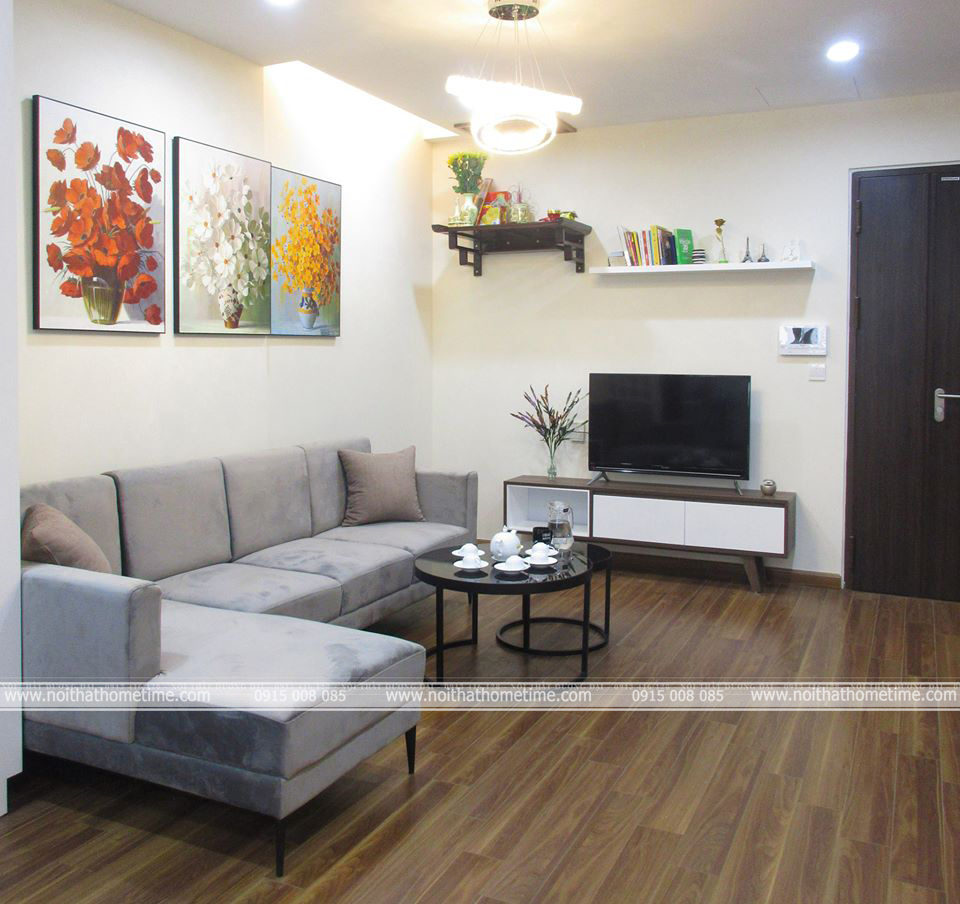Nội thất phòng khách tại chung cư Hoàng Huy cao cấp