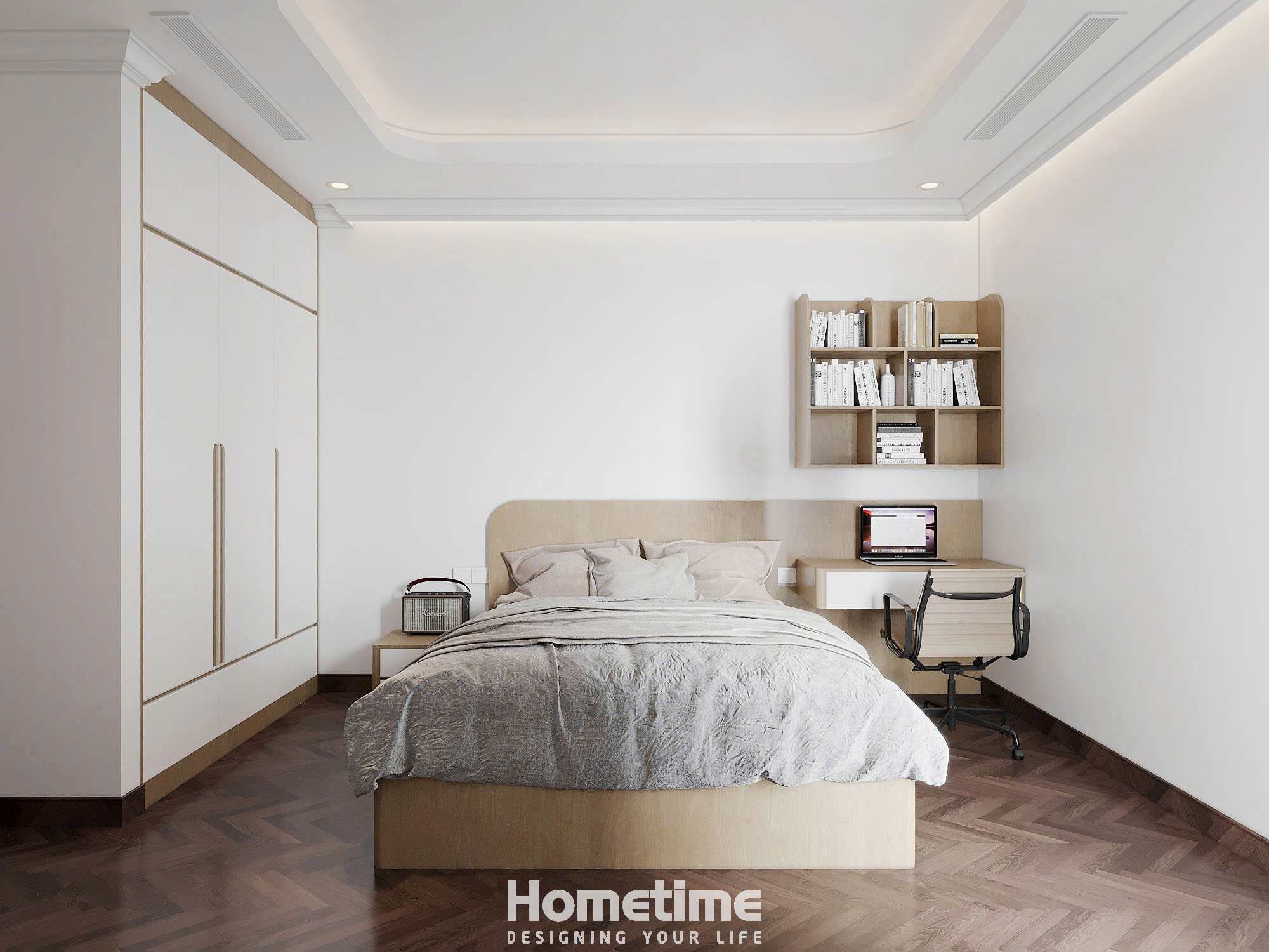 Thiết kế thi công căn hộ Doji anh Mạnh- Thiết kế phòng ngủ con 1