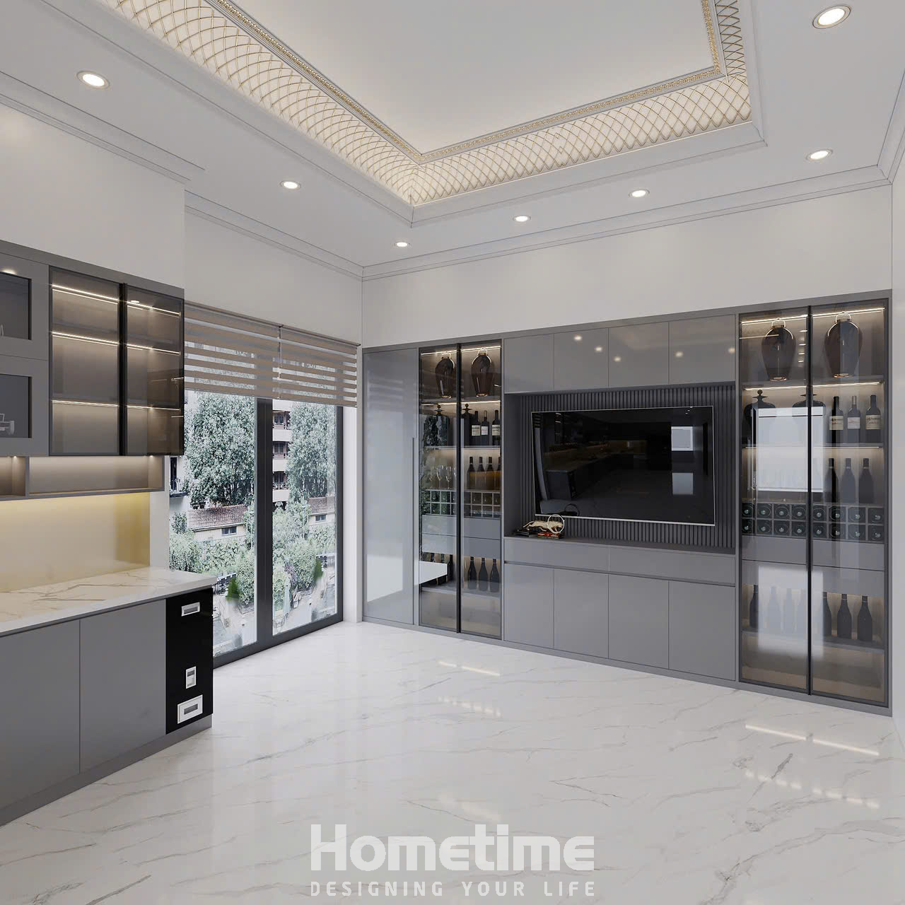 Hệ tủ tivi phòng ăn tăng không gian lưu trữ đồ