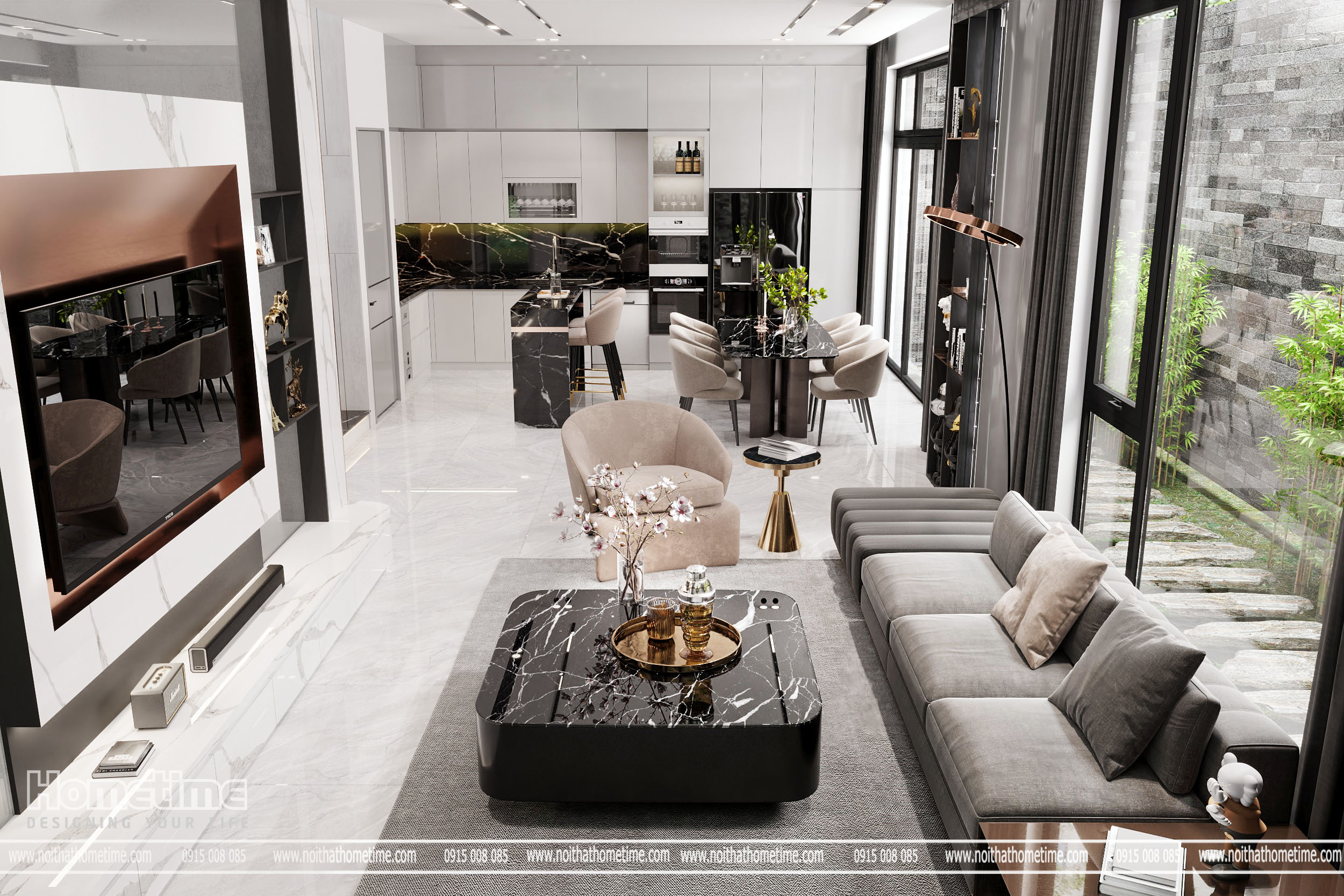 Toàn diện nội thất liền kề khách - bếp - Chị Thúy