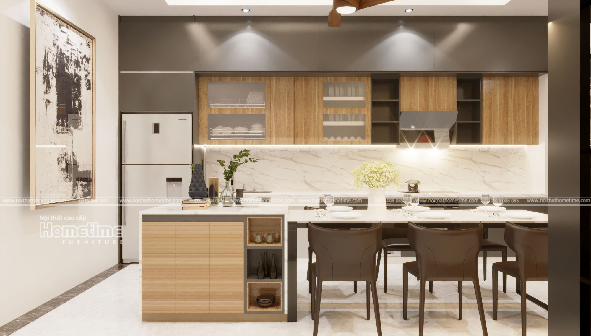 Thiết kế thi công tủ bếp chữ I mang phong cách hiện đại
