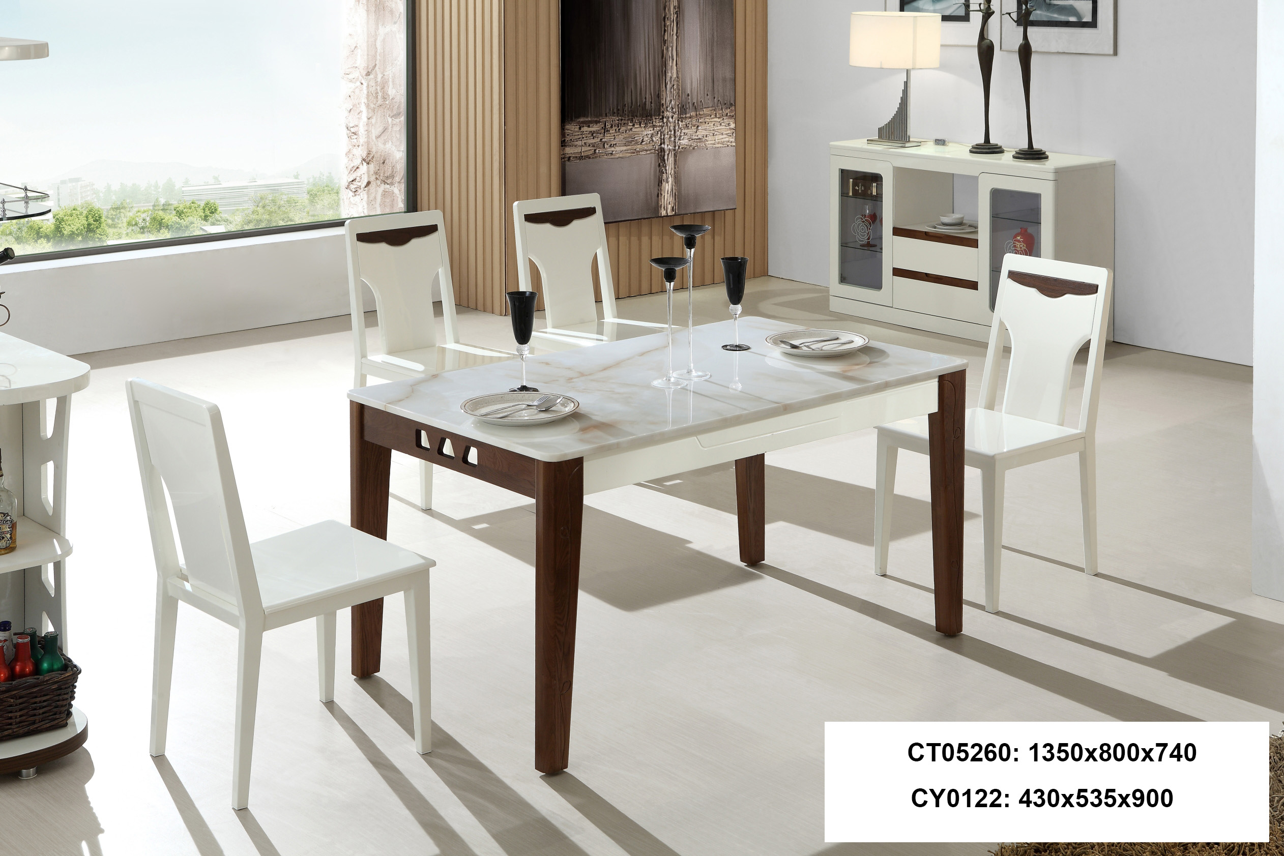 ct05260-plus-ct05261-1350-cy0122 Bàn ăn hiện đại CT05260+61