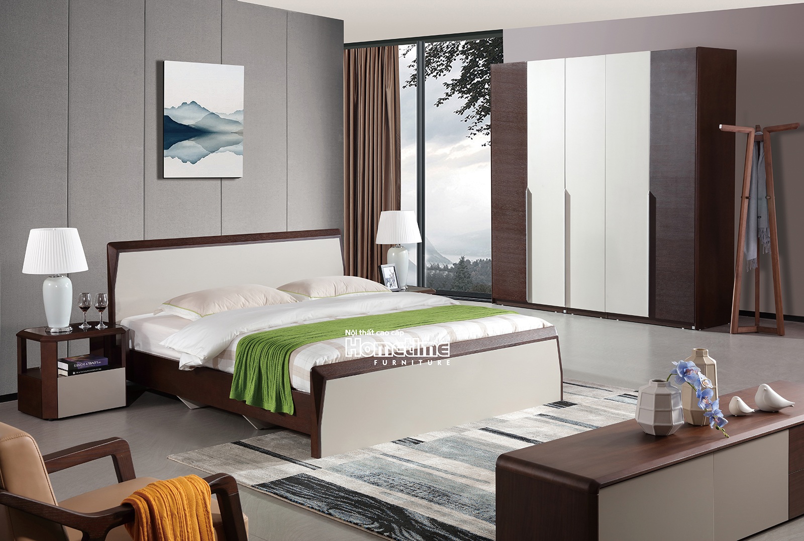 Giường ngủ nhập khẩu cao cấp Hải Phòng GNK1807