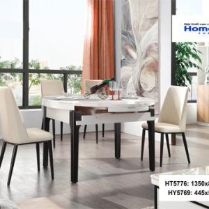 Bộ bàn ăn 1m35 đa năng mặt đá công nghiệp nhập khẩu HT5776-2
