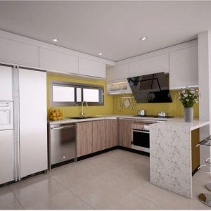 Tủ bếp Laminate Hải Phòng,mẫu tủ bếp Laminate phong cách hiện đại