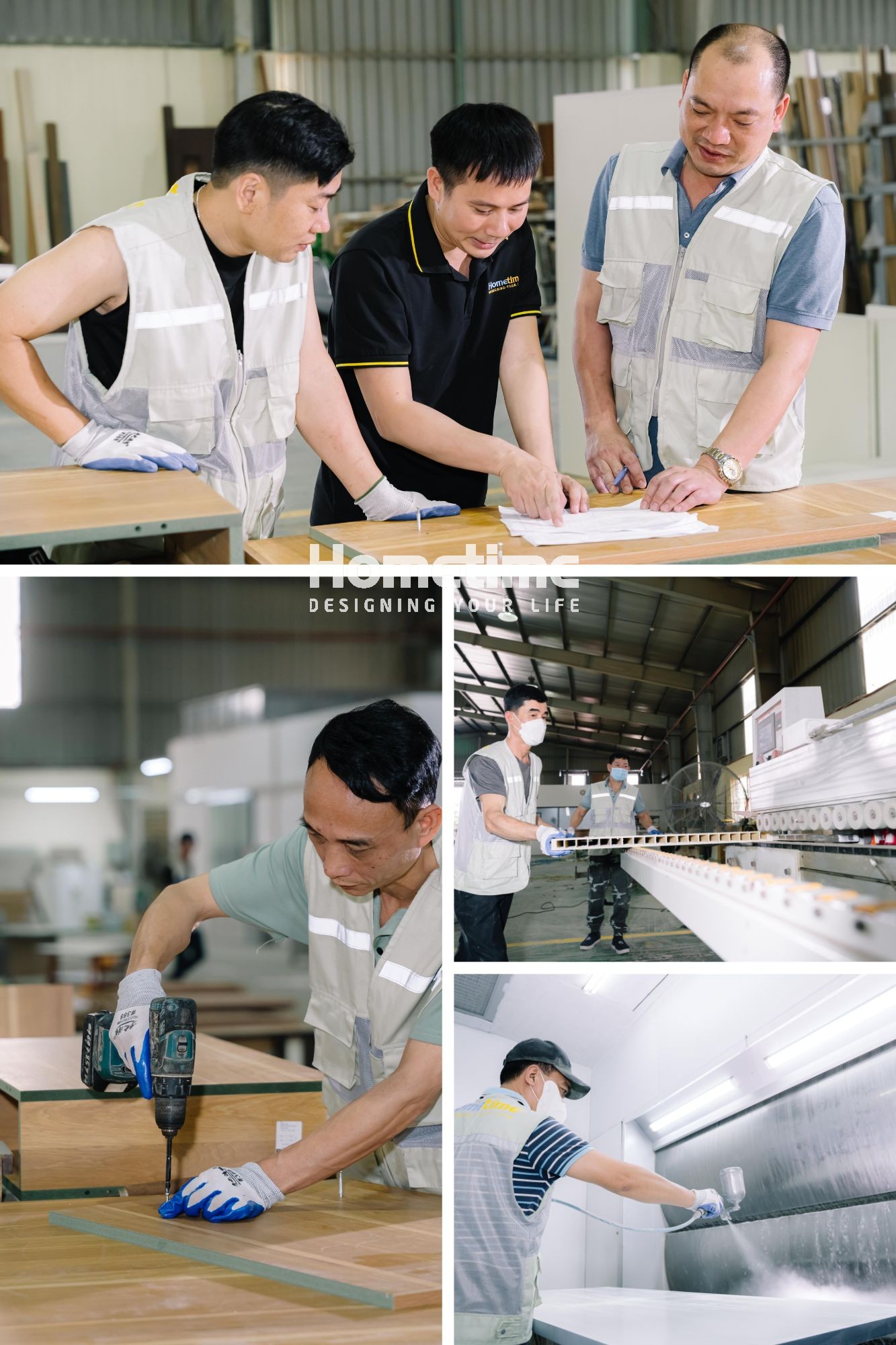 Quy trình sản xuất chuyên nghiệp tạo nên sản phẩm chất lượng cao tại xưởng Hometime