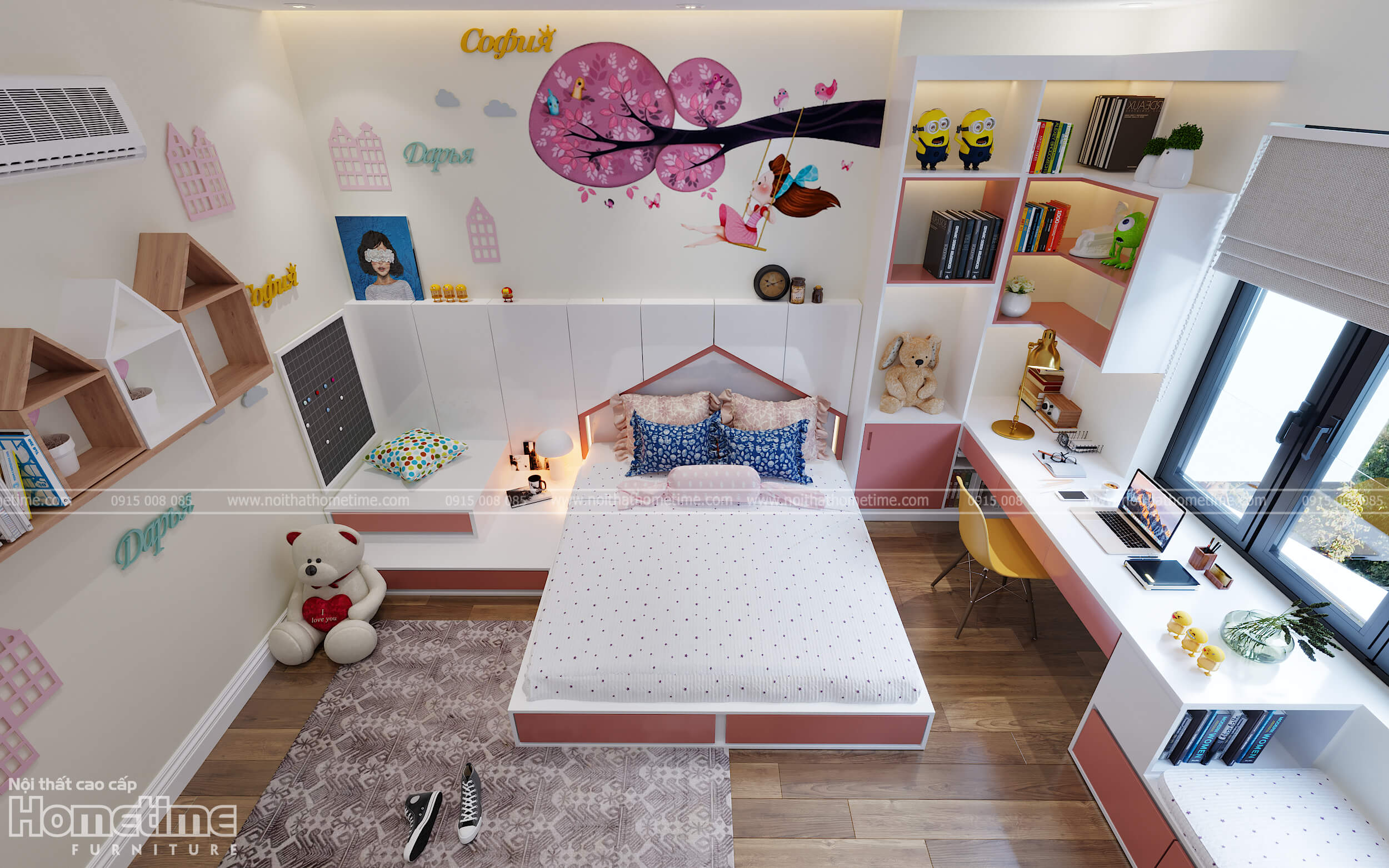 Trọn bộ nội thất phòng ngủ bé gái chỉ với 60 triệu đồng