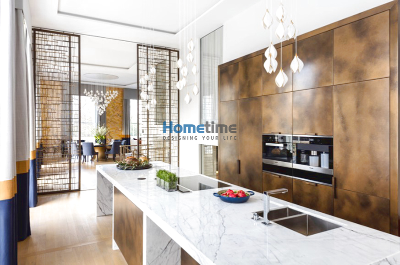 Mẫu tủ bếp sử dụng mặt đá vicostone