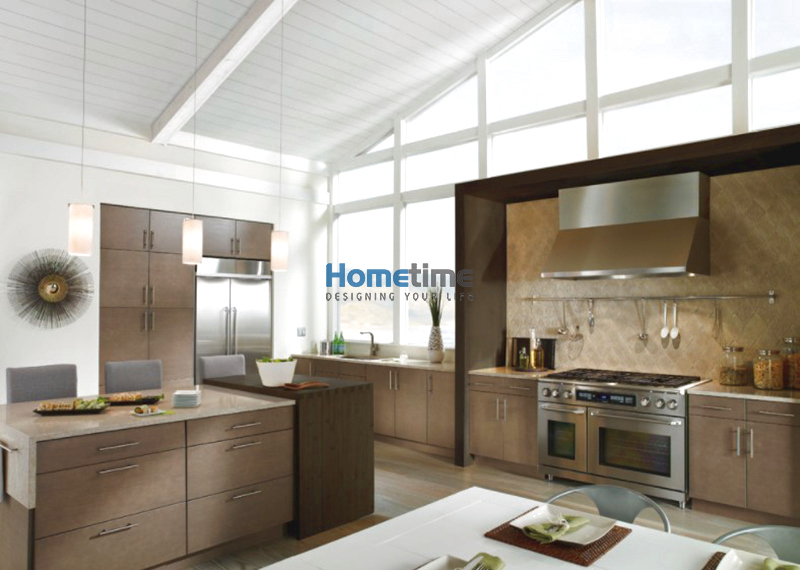 Mẫu tủ bếp gỗ tự nhiên hiện đại