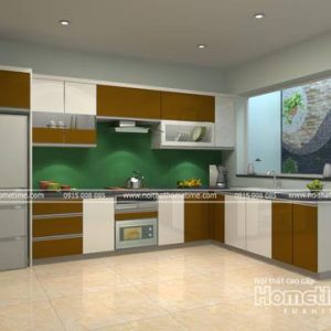 Thiết kế tủ bếp nhựa PVC Hải Phòng, mẫu tủ bếp nhựa đẹp Hải Phòng