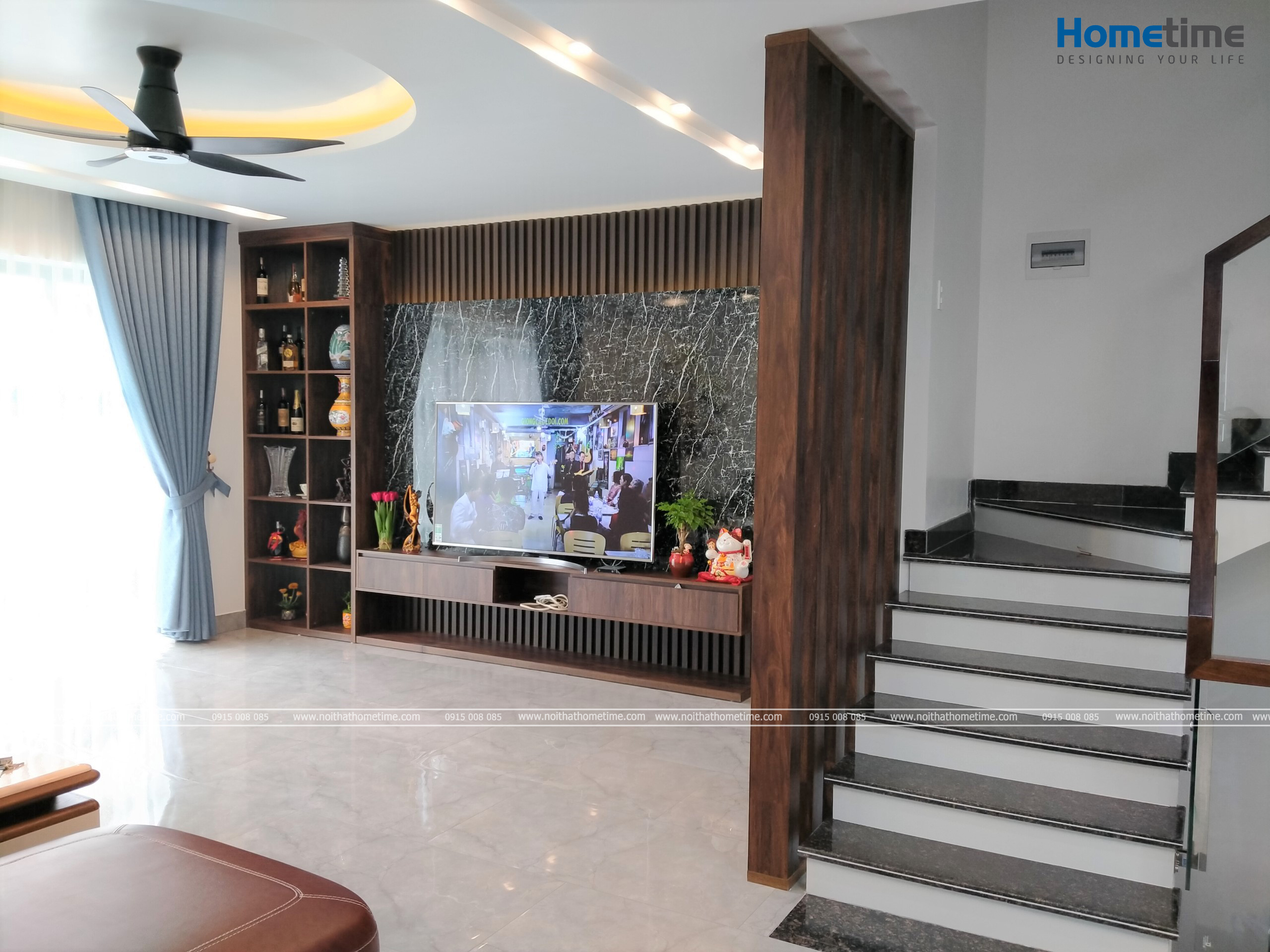 Vị trí phòng khách được bố trí ở tầng 2