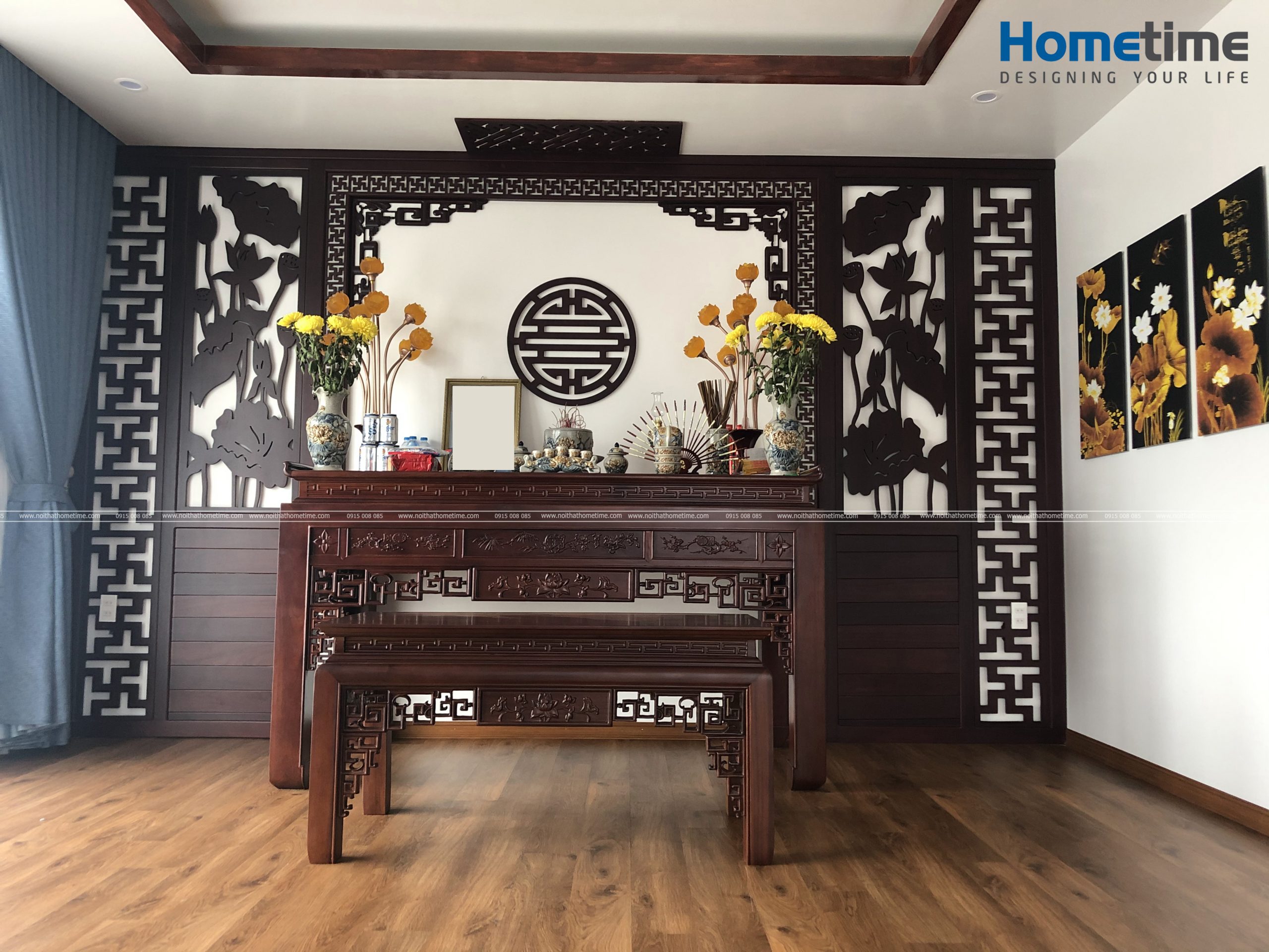 Thi công nội thất phòng thờ hiện đại