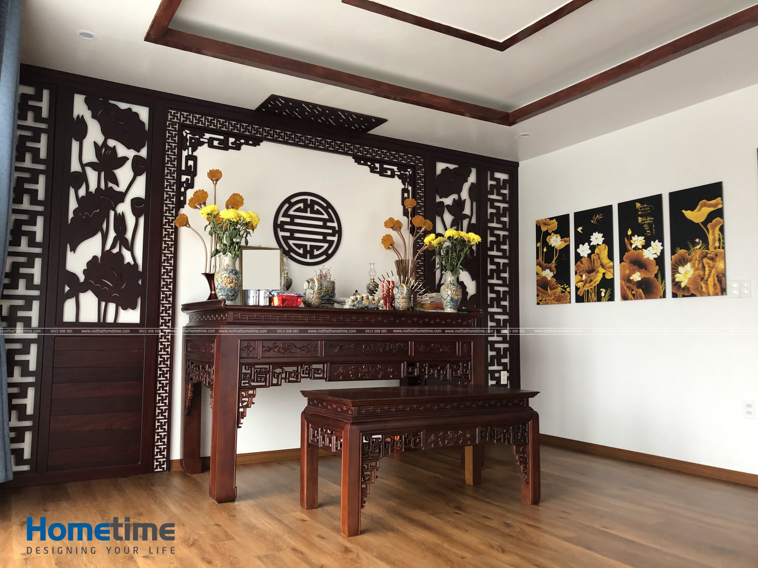 Phối cảnh không gian nội thất phòng thờ
