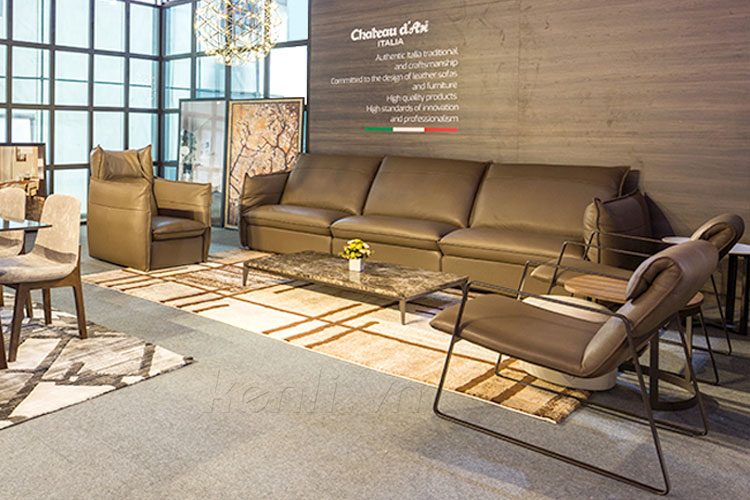 Full bộ ghế sofa Softy da thật