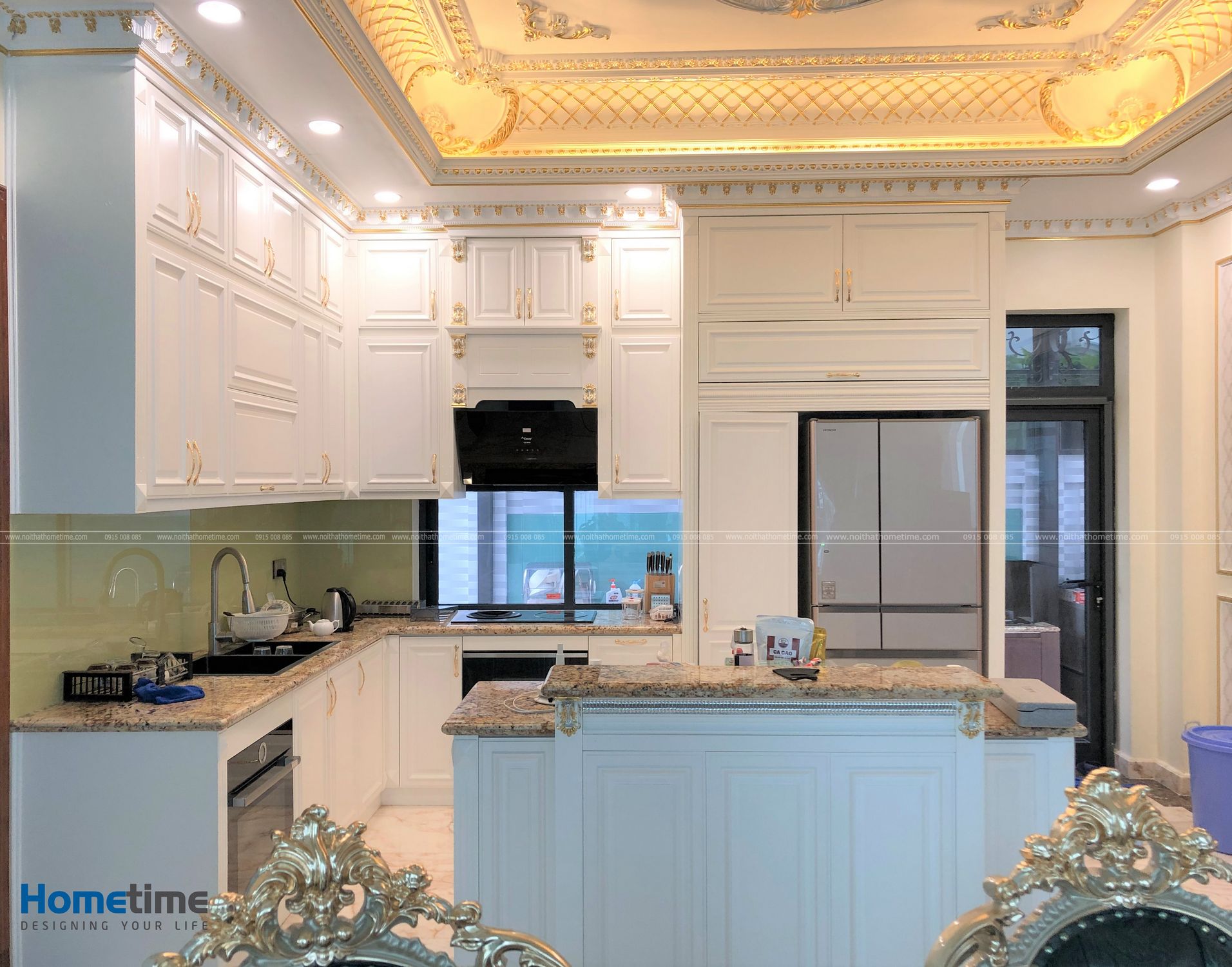 Phối cảnh tủ bếp tân cổ điển biệt thự Vinhomes Imperia Hải Phòng