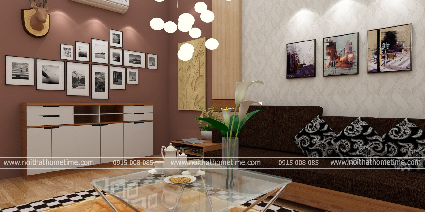 Thiết kế nội thất phòng khách nhà chị Ninh 004
