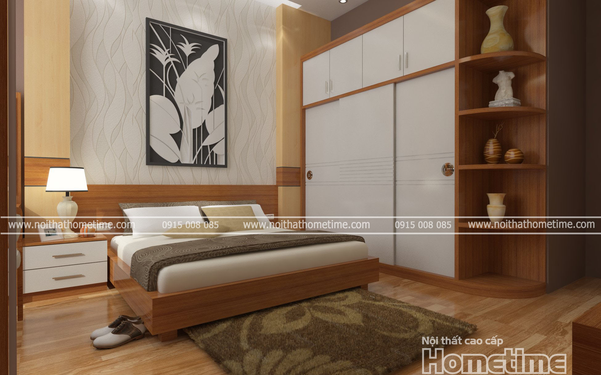 Tủ quần áo được thiết kế kịch trần và sử dụng cánh lùa