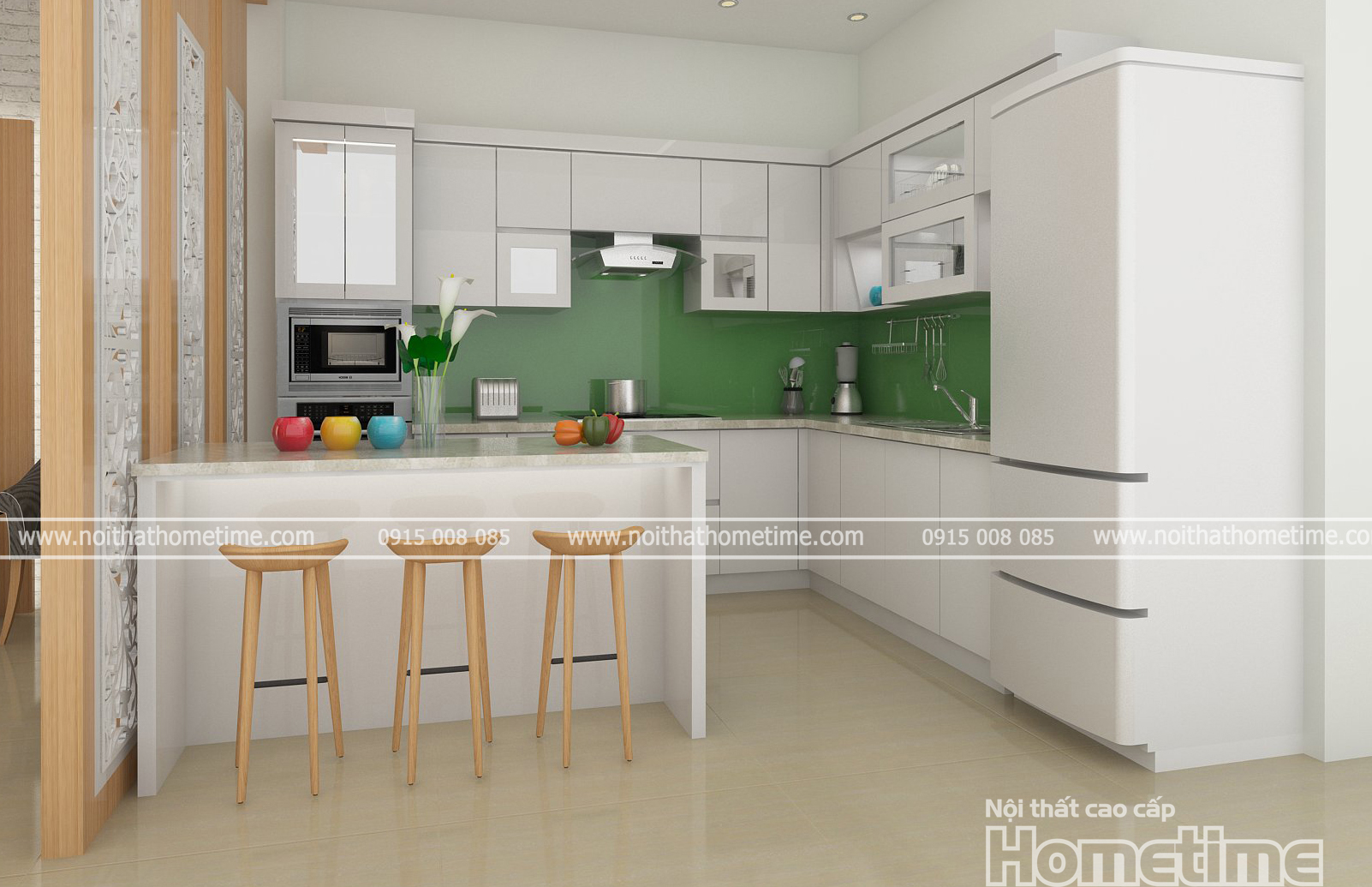 thiết kế nội thất phòng bếp nhà chị Ninh 001