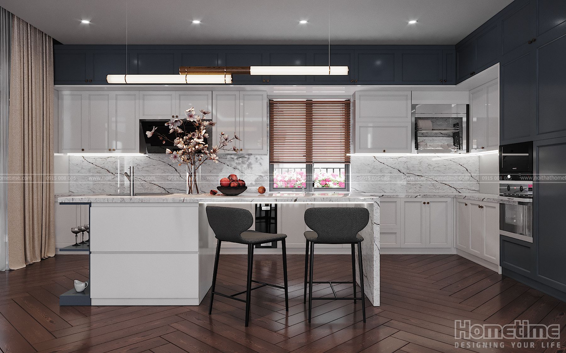 Thiết kế tủ bếp hiện đại đầy đủ tiện nghi