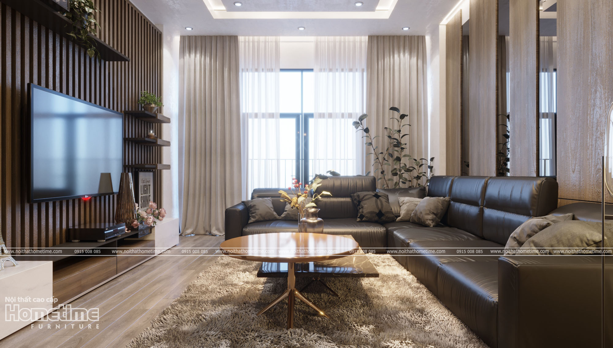 Hình ảnh thiết kế nội thất phòng khách đẹp hiện đại 006