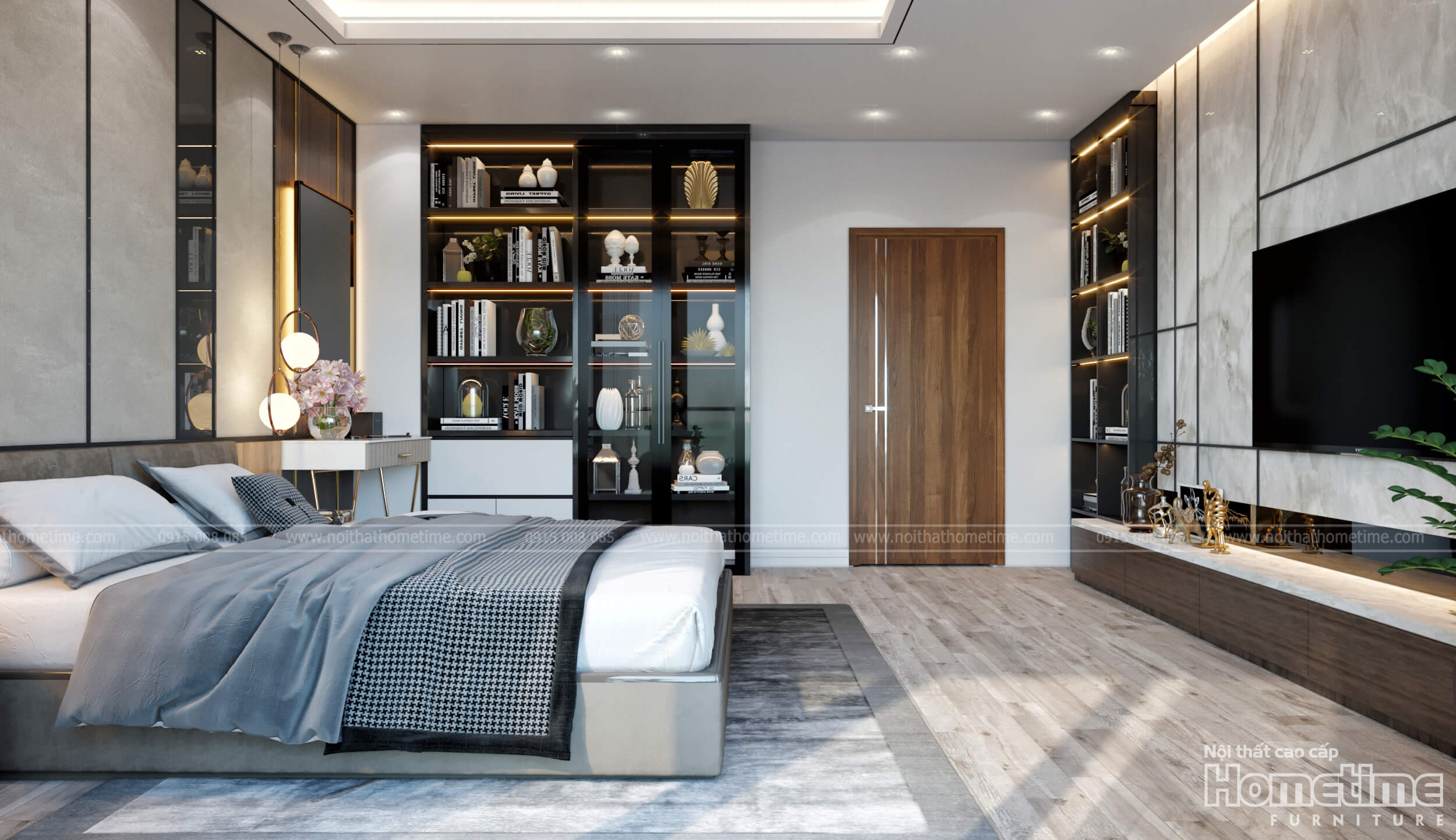 Không gian phòng ngủ cao cấp với đầy đủ nội thất