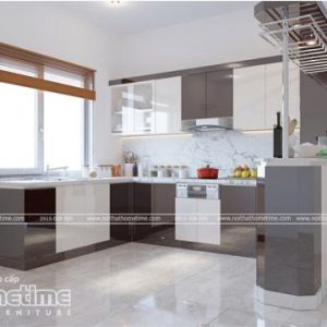 Thiết kế thi công tủ bếp Hải Phòng, tủ bếp nhựa đẹp