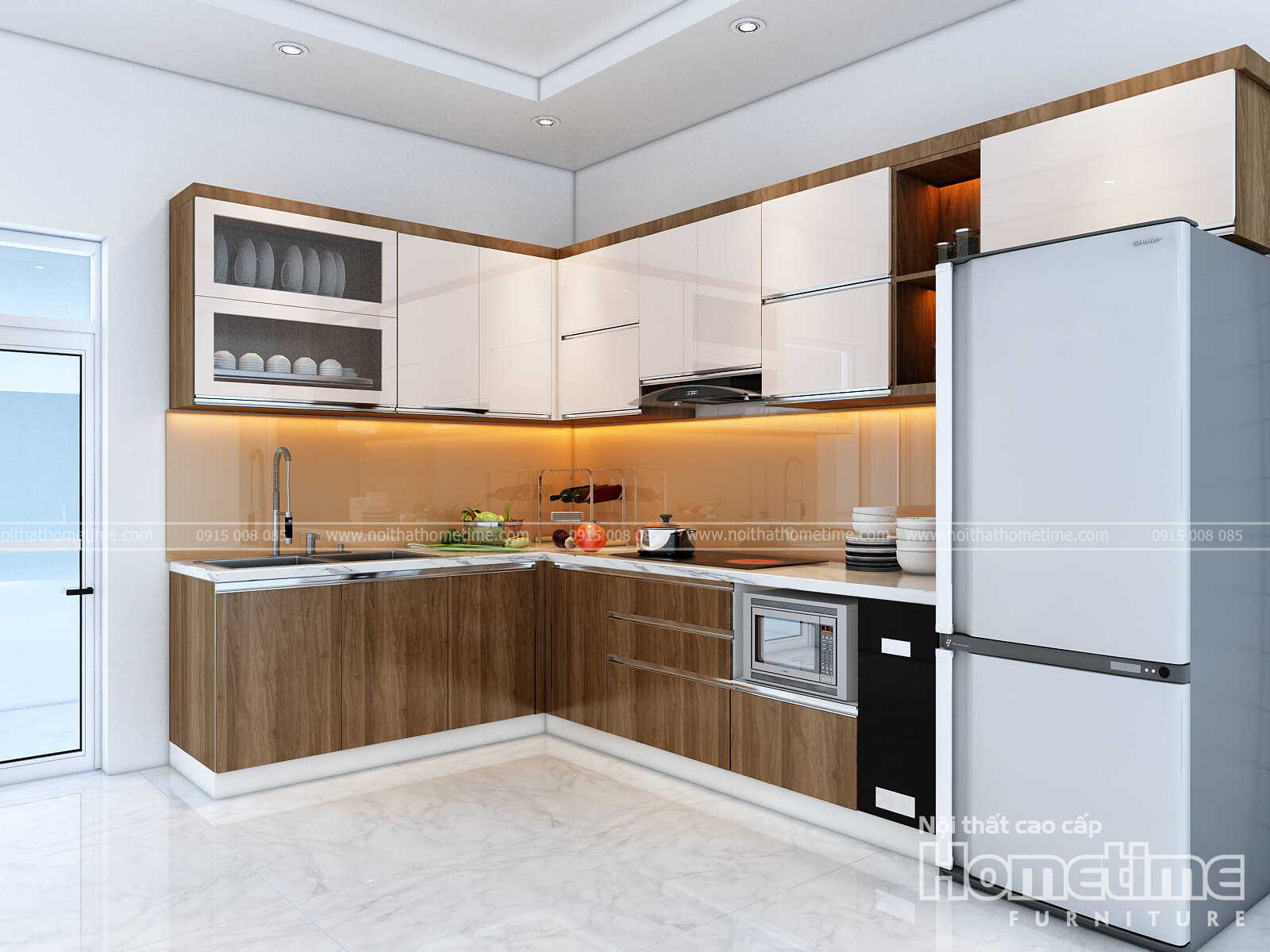 Mẫu tủ bếp đẹp sang trọng