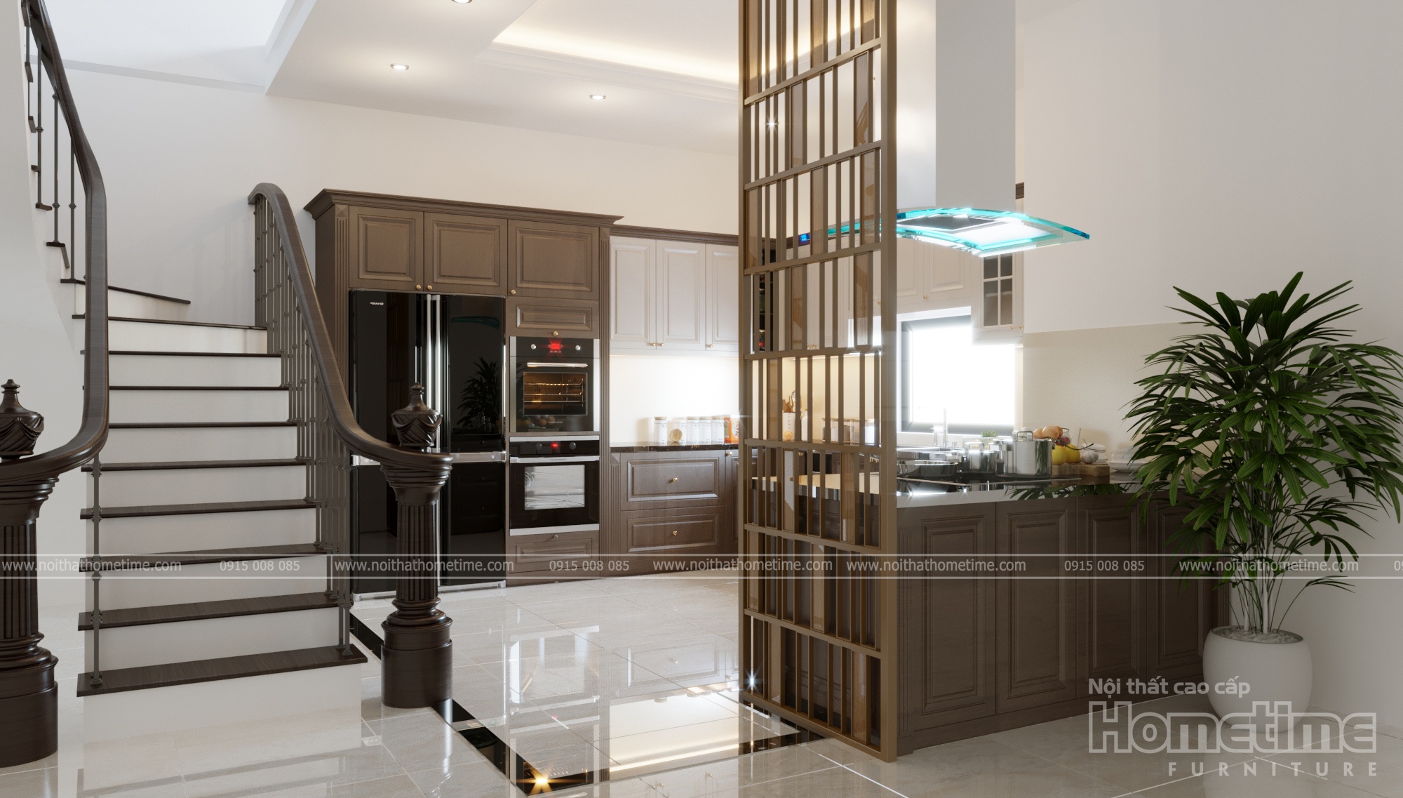 thiet-ke-thi-cong-tu-bep-tan-co-dien-vinhome-hai-phong-chu-vinh-01-1 mẫu thiết kế tủ bếp phong cách tân cổ điển nhà chú Vĩnh 001