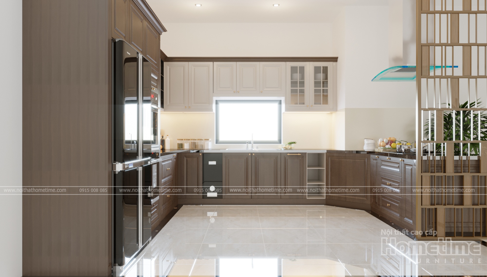 thiet-ke-thi-cong-tu-bep-tan-co-dien-vinhome-hai-phong-chu-vinh-02-1 mẫu thiết kế tủ bếp phong cách tân cổ điển nhà chú Vĩnh 002