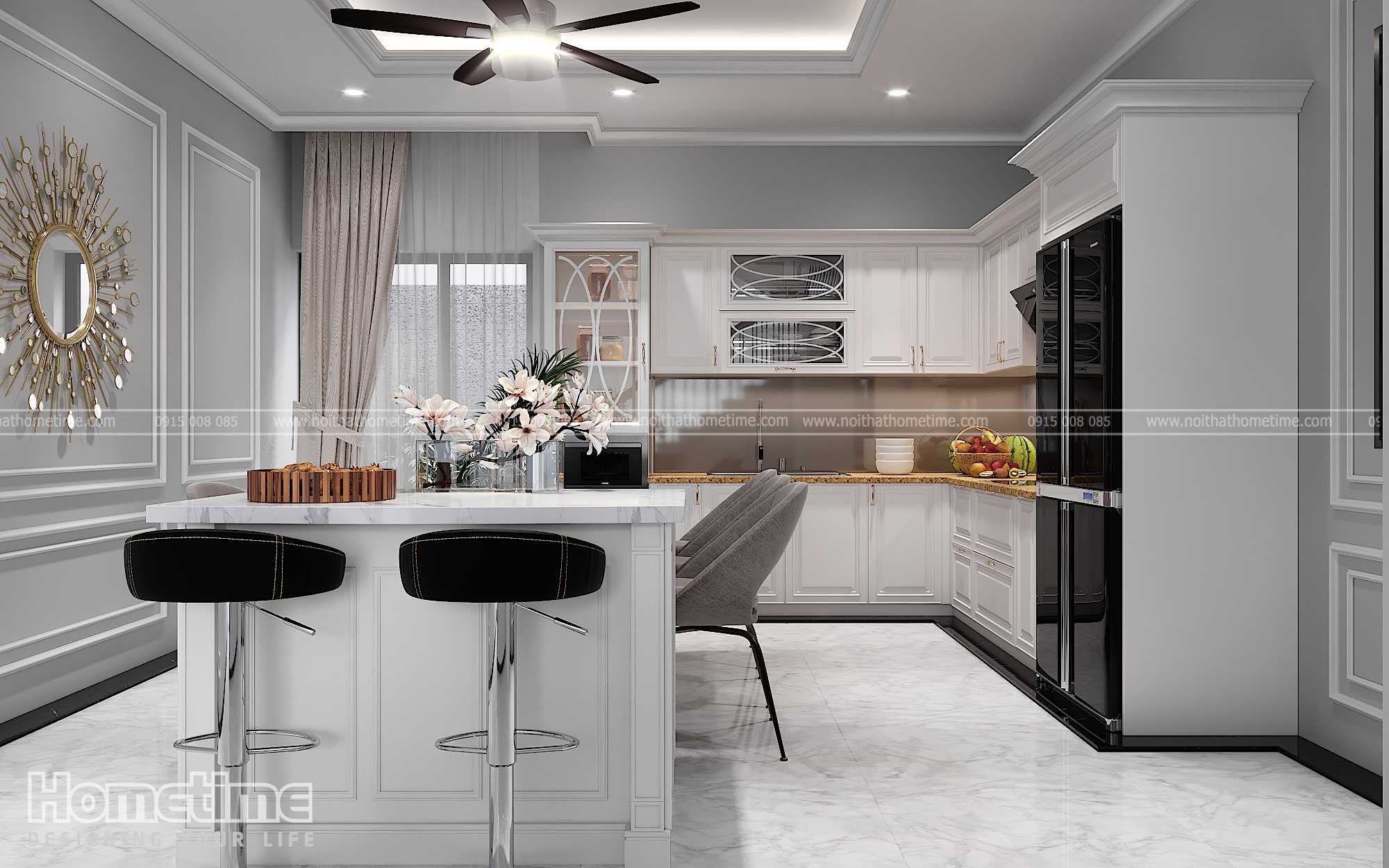 Tủ bếp chữ L nhỏ gọn, phù hợp với nhiều không gian khác nhau
