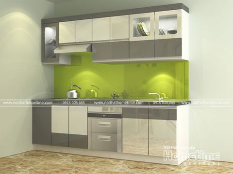 Mẫu tủ bếp đẹp Hải Phòng, thiết kế tủ bếp nhựa chữ I cao cấp TN15