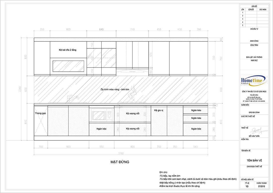 bản vẽ 2D tủ bếp nhựa nhà a công