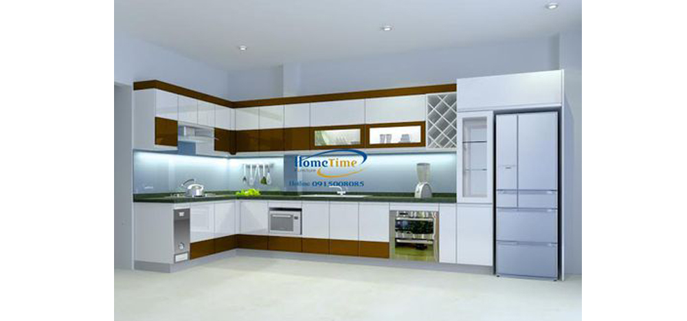 sản phẩm tủ bếp chữ L hiện đại Hải Phòng TN02