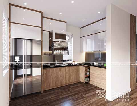 Mẫu thiết kế tủ bếp nhựa nhỏ xinh nhà anh Hiệp, Kiến Thụy, Hải Phòng