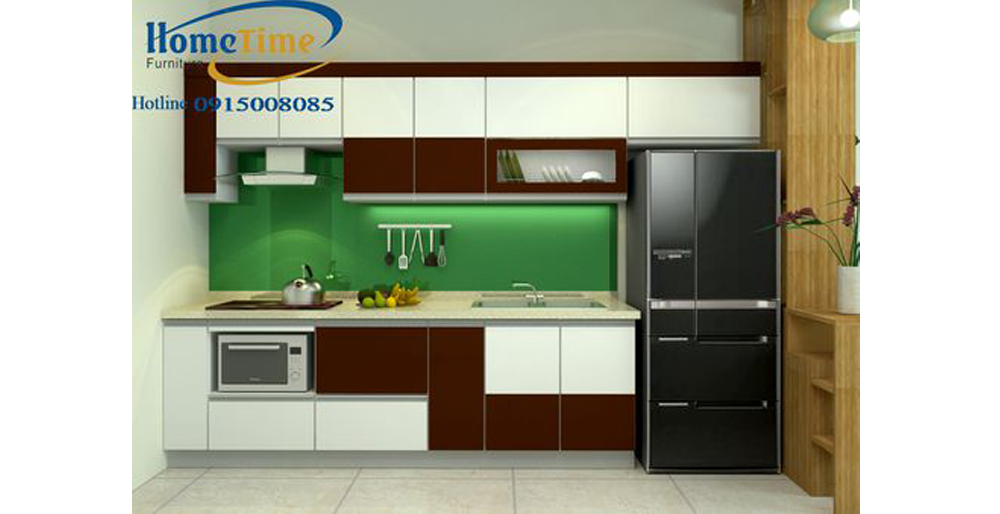 tủ bếp nhựa picomat sơn men cao cấp nhà anh Hòa TN10