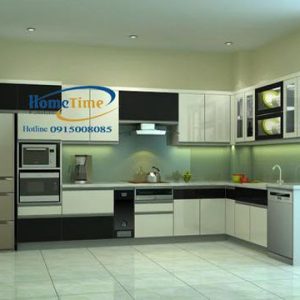 Tủ bếp Hải Phòng, Tủ bếp nhựa sơn bóng công nghệ ôtô tại Hải Phòng