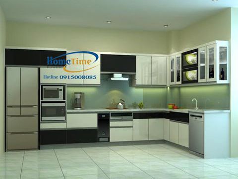 Tủ bếp Hải Phòng, Tủ bếp nhựa sơn bóng công nghệ ôtô tại Hải Phòng