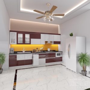 Thiết kế tủ bếp sơn men bóng nhà chị Phượng – An Dương