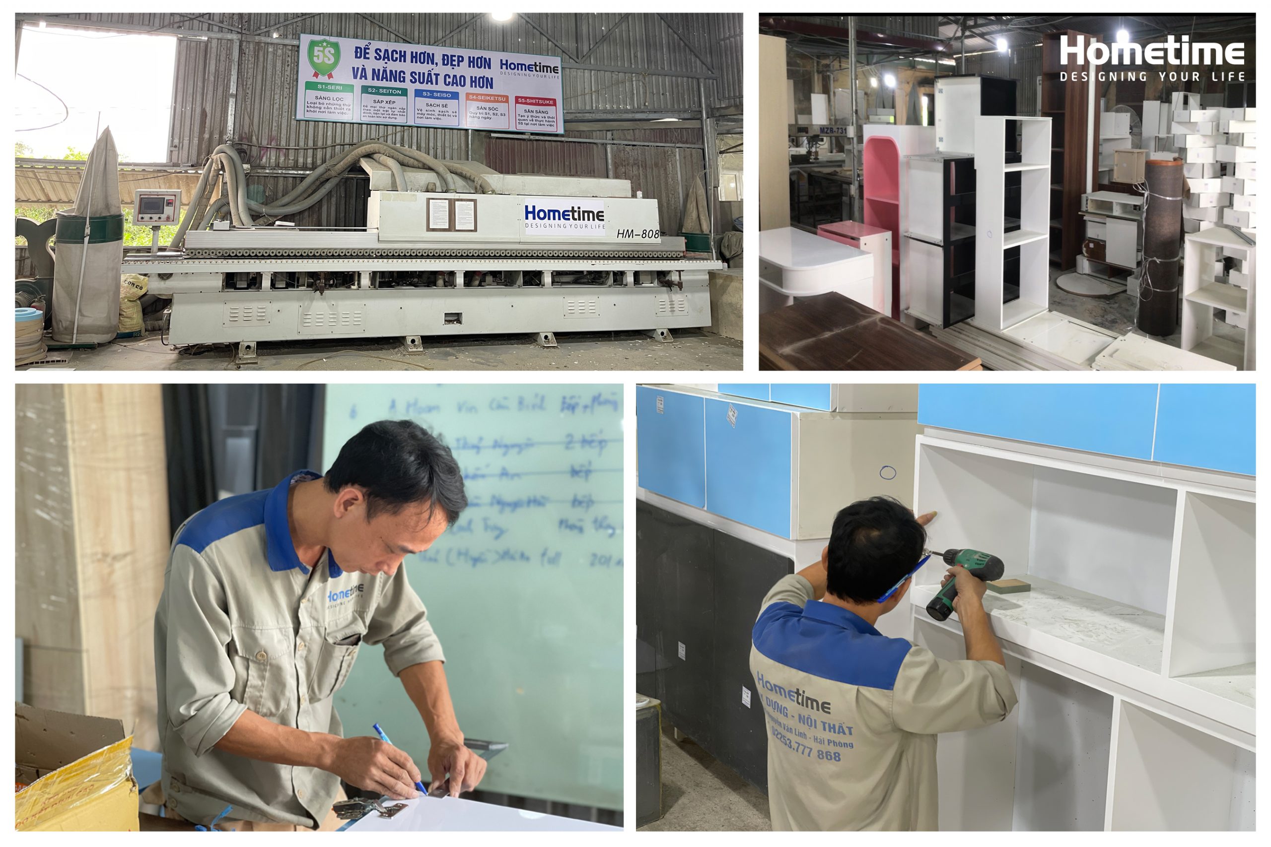 Xưởng sản xuất nội thất Hometime đang hoạt động