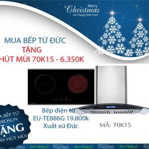 Tặng Hút mùi EH-70k15 6.350k, khi mua Bếp điện từ EU-TE886G từ Đức