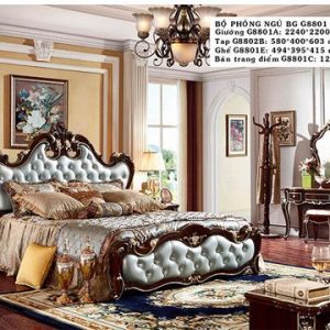 Giường ngủ tân cổ điển đẹp GNK8801, Nội thất Hải Phòng