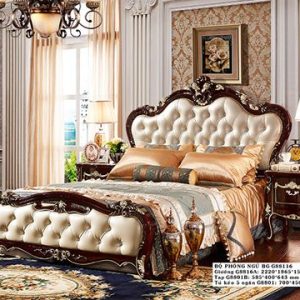 Giường ngủ tân cổ điển 1M8 GNKG8816, Nội thất đẹp Hải Phòng