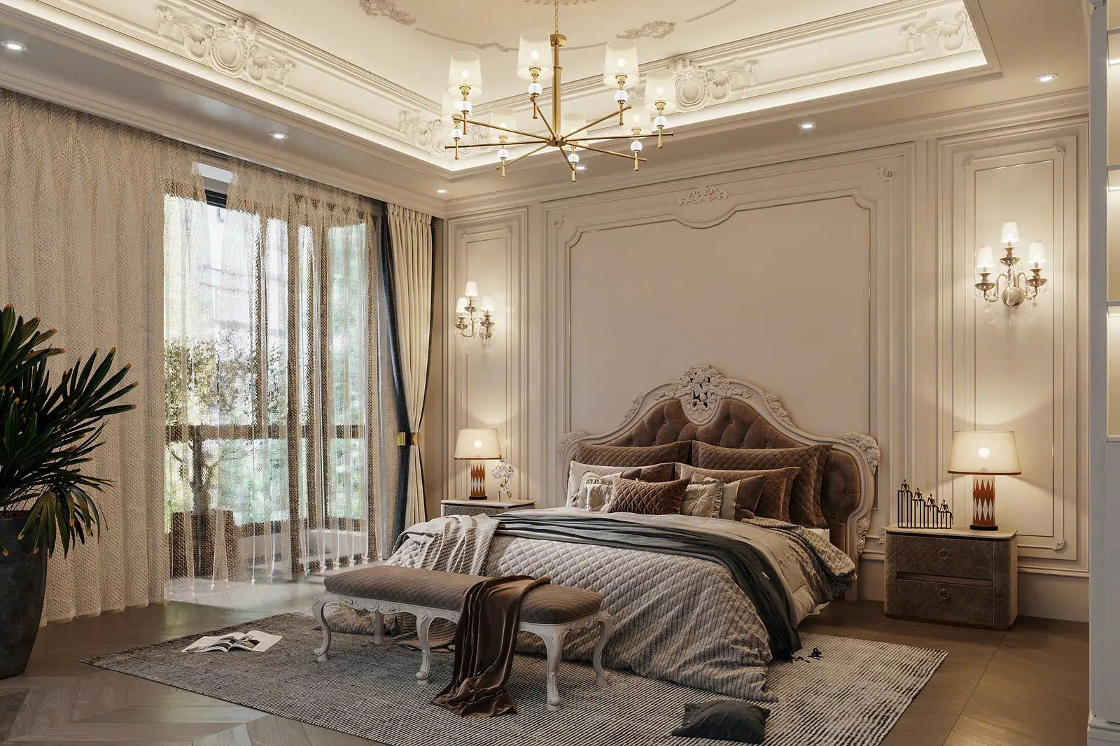 Thiết kế phòng ngủ phong cách tân cổ điển